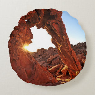 Elephant Rock in the Valley of Fire Round Cushion