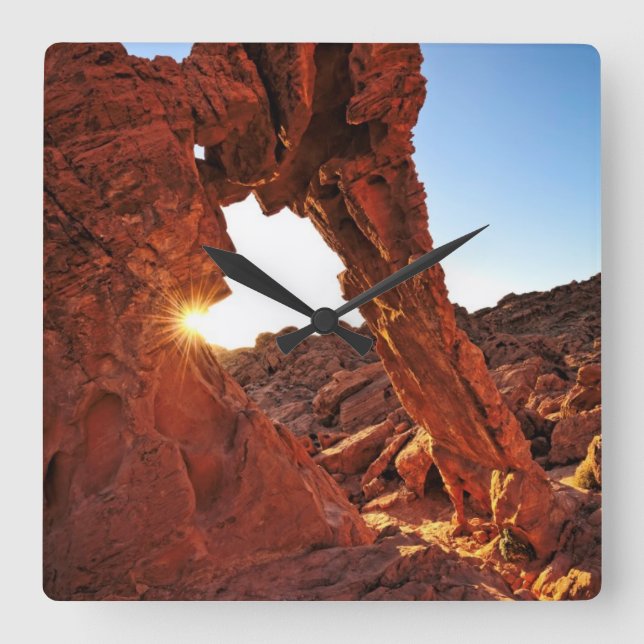 Elephant Rock in the Valley of Fire Square Wall Clock (Front)