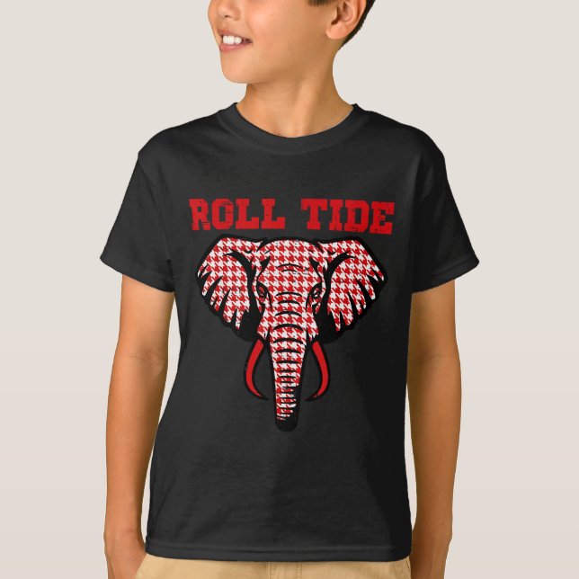 Elephant Roll Tide Women Kids Boys Girls Youth Tee (Front)