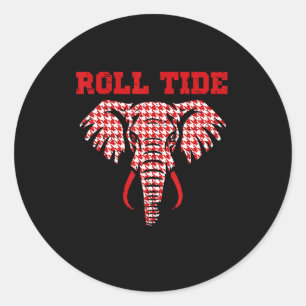Elephant Roll Tide Women Kids Boys Girls Youth Tee Classic Round Sticker