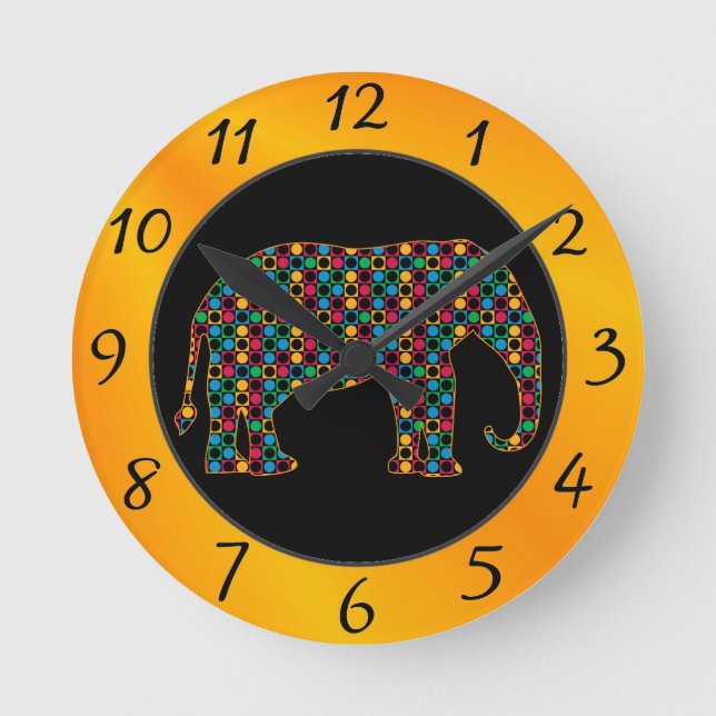 Elephant Round Clock (Front)