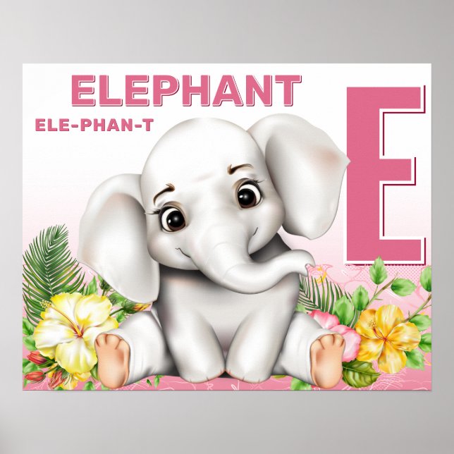 Elephant Safari Alphabet Chart (Front)