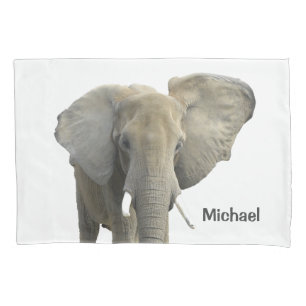 Elephant Safari Animal Personalized Name Pillowcase