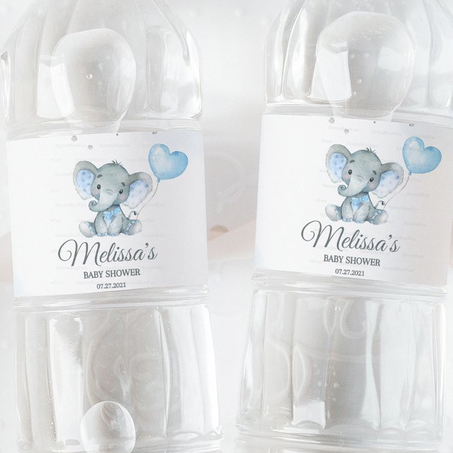 Elephant Safari Baby shower  Water Bottle Label (Elephant Safari, Baby Shower, Water Bottle Label, Safari Theme, Jungle Baby Shower, Party Favor, Cus)