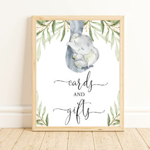 Elephant safari cards and gifts baby shower sign