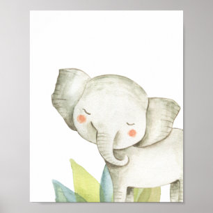 Elephant Safari Jungle Baby Nursery Print