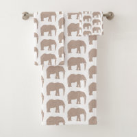 Elephant Safari Pattern Bath Towel Set