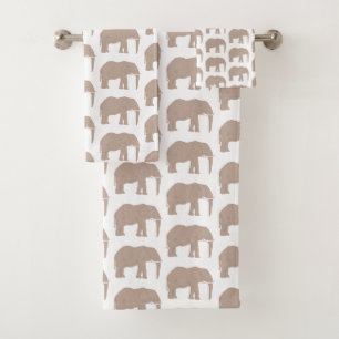 Elephant Safari Pattern Bath Towel Set