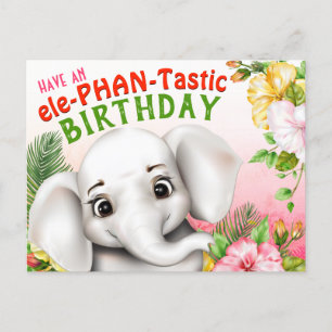 Elephant Safari Tropical Jungle Postcard