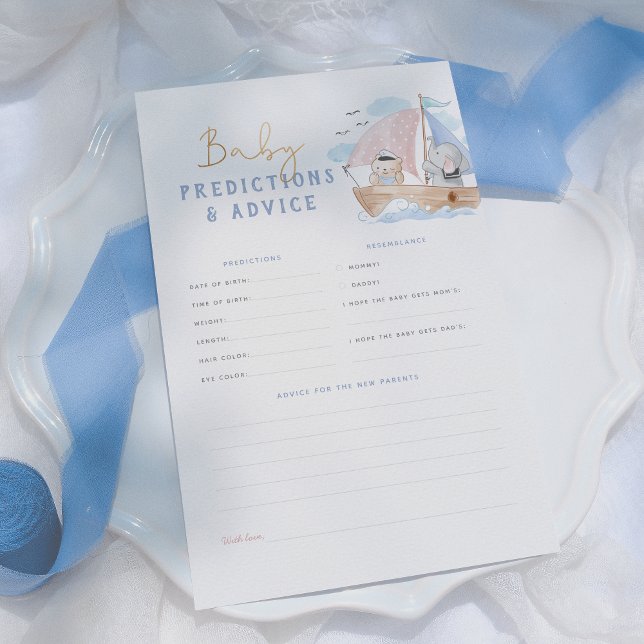 Elephant Sailboat Baby Predictions & Advice Game (Creator Uploaded)