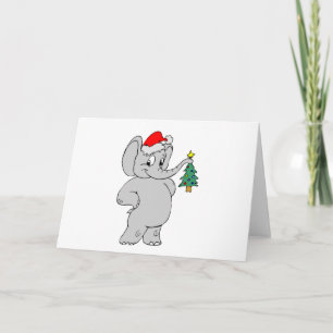Elephant (Santa Hat) Holiday Card