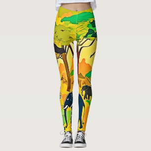 Elephant Savanna Jungle Art Leggings