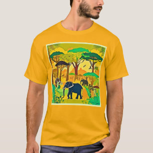 Elephant Savanna Jungle Art T-Shirt
