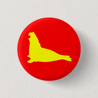 Elephant Seal Button Yellow Red