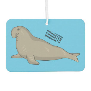 Elephant seal cartoon illustration car air freshener