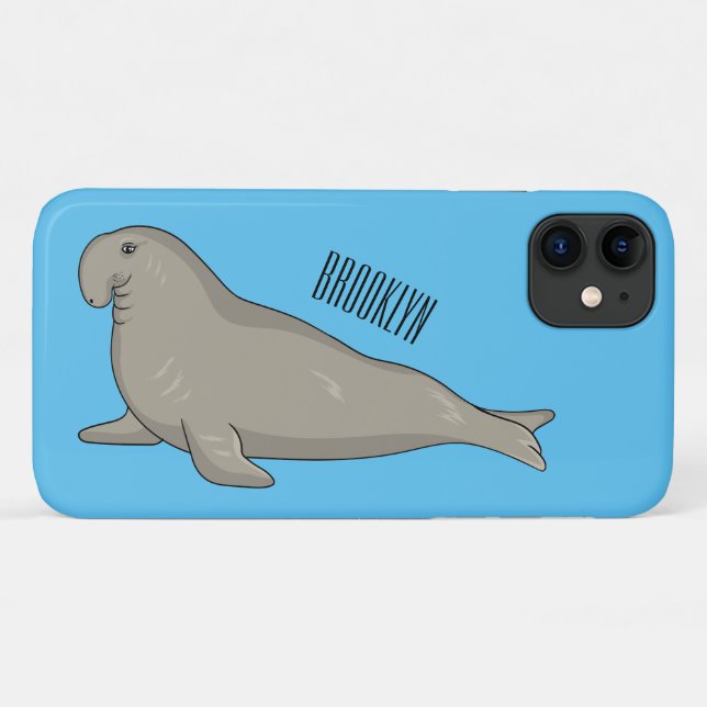 Elephant seal cartoon illustration  Case-Mate iPhone case (Back (Horizontal))