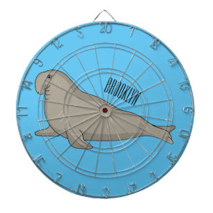 Elephant seal cartoon illustration  dartboard