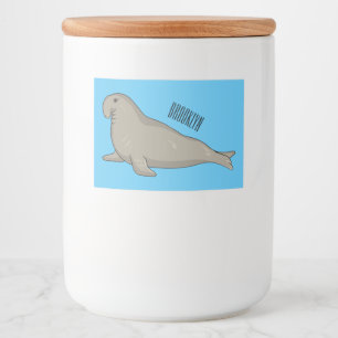 Elephant seal cartoon illustration food label