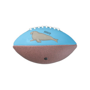 Elephant seal cartoon illustration football