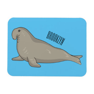 Elephant seal cartoon illustration magnet