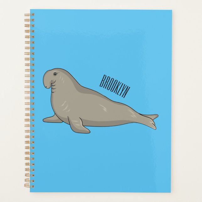 Elephant seal cartoon illustration planner (Front)