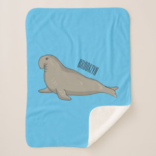 Elephant seal cartoon illustration sherpa blanket