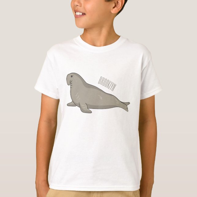 Elephant seal cartoon illustration  T-Shirt (Front)