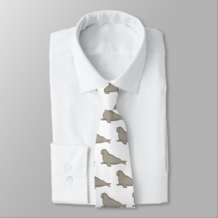 Elephant seal cartoon illustration tie
