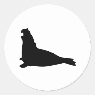 Elephant Seal Sticker Black White