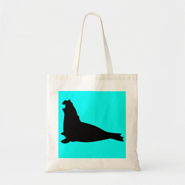 Elephant Seal Tote Bag Black (Front)