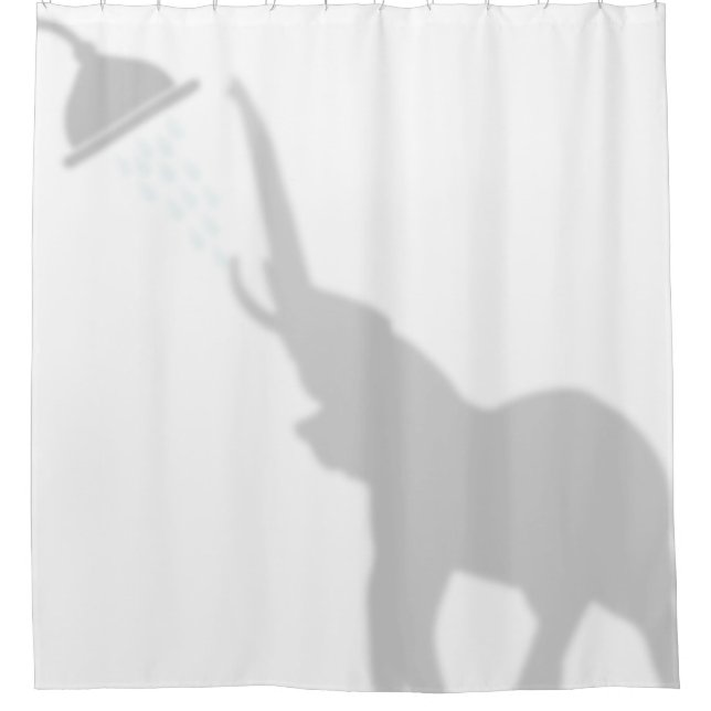 Elephant Shadow Silhouette Shadow Buddies Shower Curtain (Front)