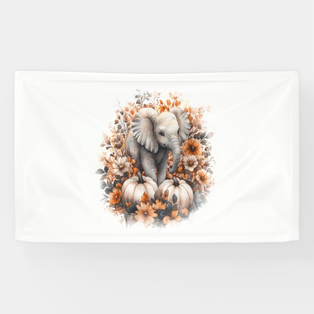 Elephant Shirt Country Pumpkin Banner (Horizontal)