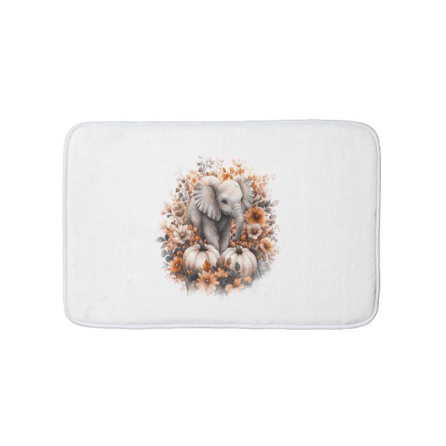 Elephant Shirt Country Pumpkin Bath Mat (Front)