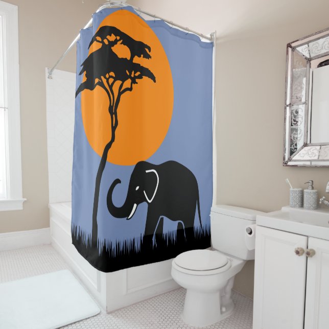 Elephant Shower Curtain (In Situ)