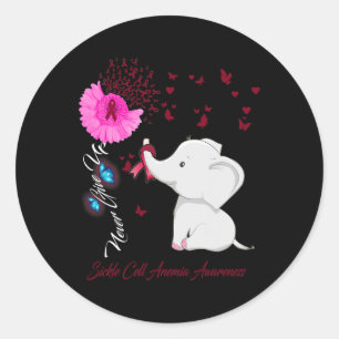 Elephant Sickle Cell Anaemia Awareness  Classic Round Sticker