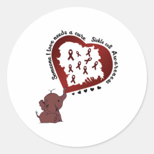 Elephant Sickle Cell Tee Someone I Love Needs A Cu Classic Round Sticker