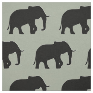 Elephant Silhouette black + your ideas Fabric