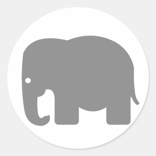 Elephant Silhouette Classic Round Sticker (Front)