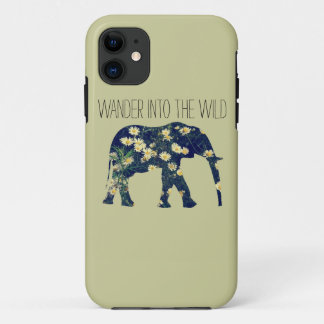 Elephant Silhouette Wanderlust Daisy Hipster Girly iPhone 11 Case
