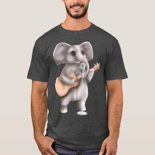 Elephant Singing Guitar Player Musician Cute T-Shirt
