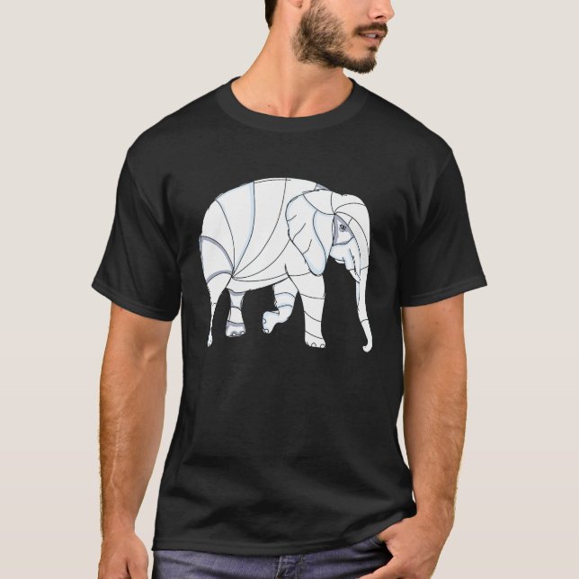 Elephant sketch style pattern indian elephant afri T-Shirt (Front)