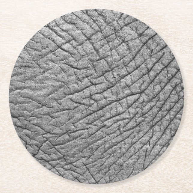 Elephant skin round paper coaster (Front)