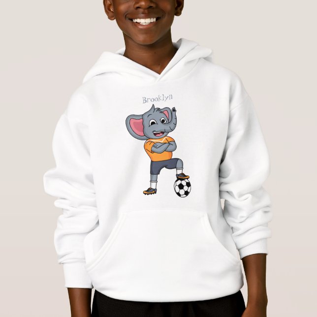 Elephant soccer player cartoon illustration  (Front)