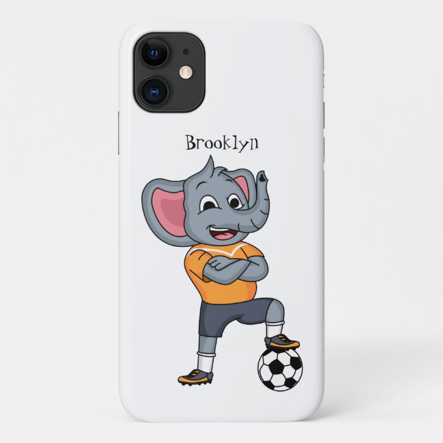 Elephant soccer player cartoon illustration Case-Mate iPhone case (Back)