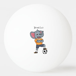 Elephant soccer player cartoon illustration ping pong ball