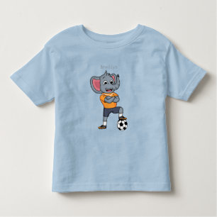 Elephant soccer player cartoon illustration toddler T-Shirt