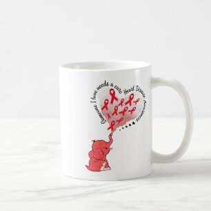 Elephant Someone I Love Needs A Cure Heart Disease Coffee Mug