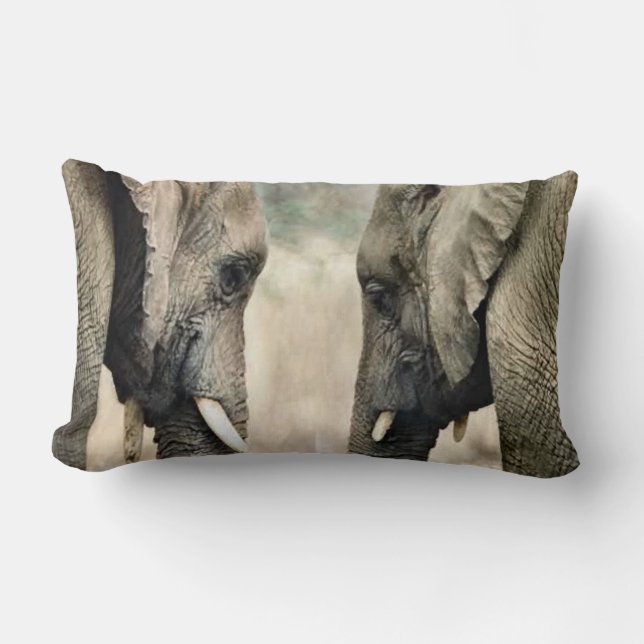 Elephant Soulmates Lumbar Cushion (Front)
