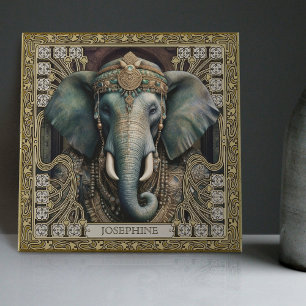 Elephant Spirit Animal Carpetpunk Jewels Altarpiec Ceramic Tile