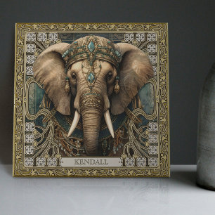 Elephant Spirit Animal Carpetpunk Jewels Altarpiec Ceramic Tile